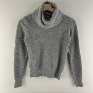 Vintage 90’s Light Grey Lambswool Slouchy Turtleneck Fitted Sweater